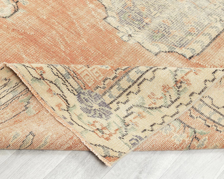 Orange Turkish Oushak Rug 5' 1" x 8' 1" Hand-Knotted | No. VR69624