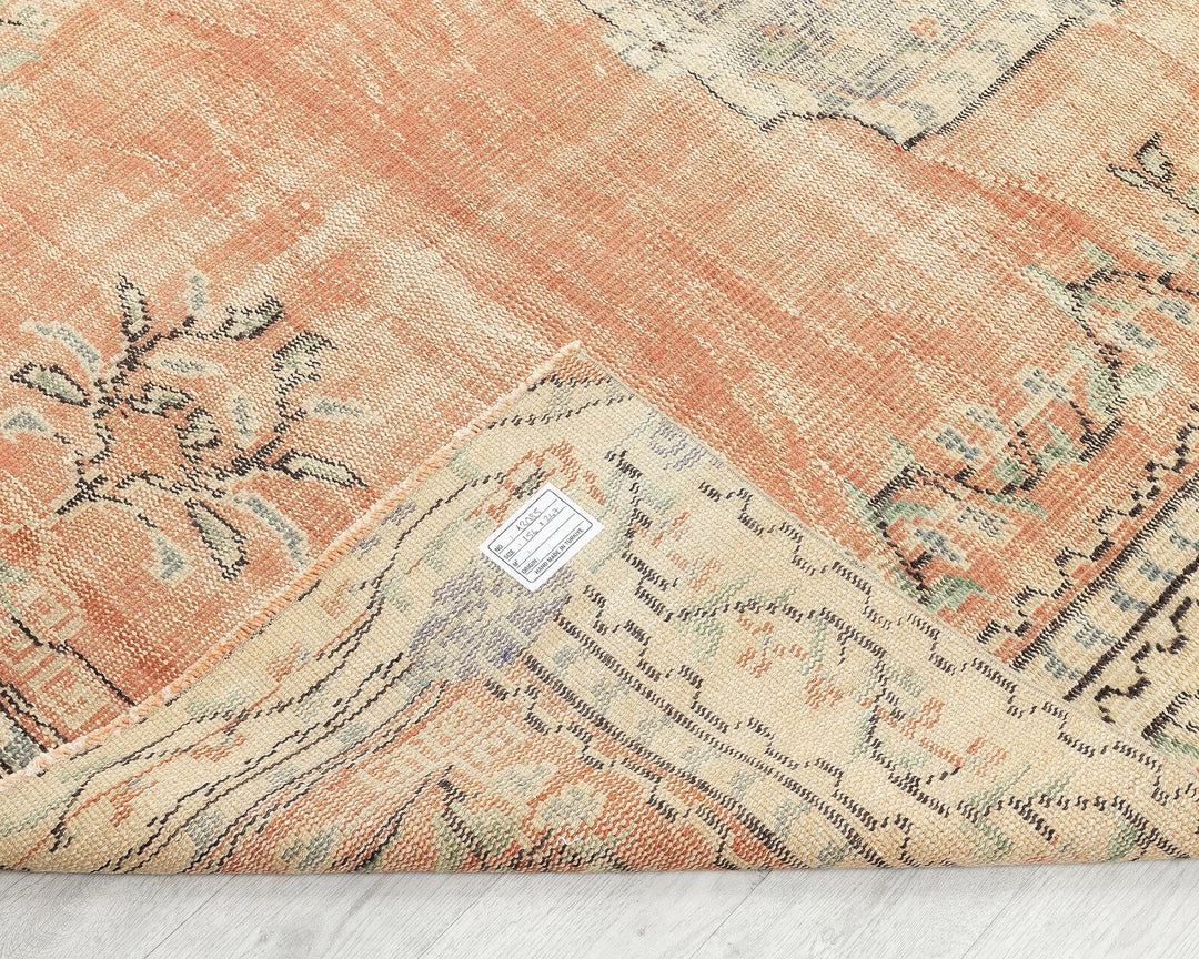 Orange Turkish Oushak Rug 5' 1" x 8' 1" Hand-Knotted | No. VR69624
