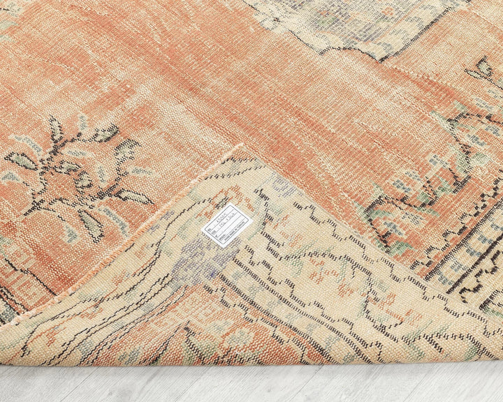 Orange Turkish Oushak Rug 5' 1" x 8' 1" Hand-Knotted | No. VR69624