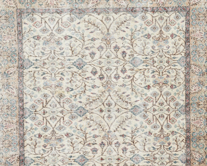 Beige Turkish Oushak Rug 5' 2" x 9' Hand-Knotted | No. VR69627