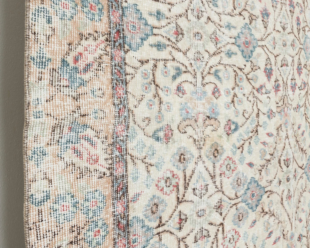 Beige Turkish Oushak Rug 5' 2" x 9' Hand-Knotted | No. VR69627
