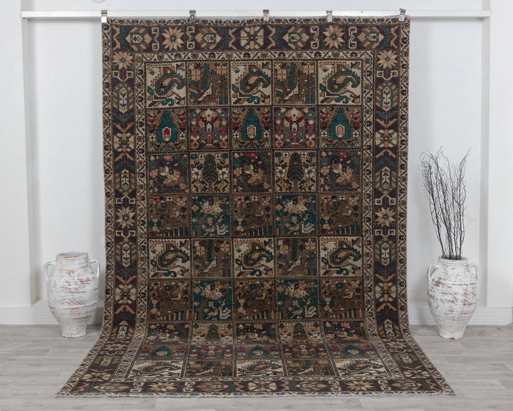 Multicolor Turkish Oushak Rug 6'8" x 9'10" Hand-Knotted | No. VR69657