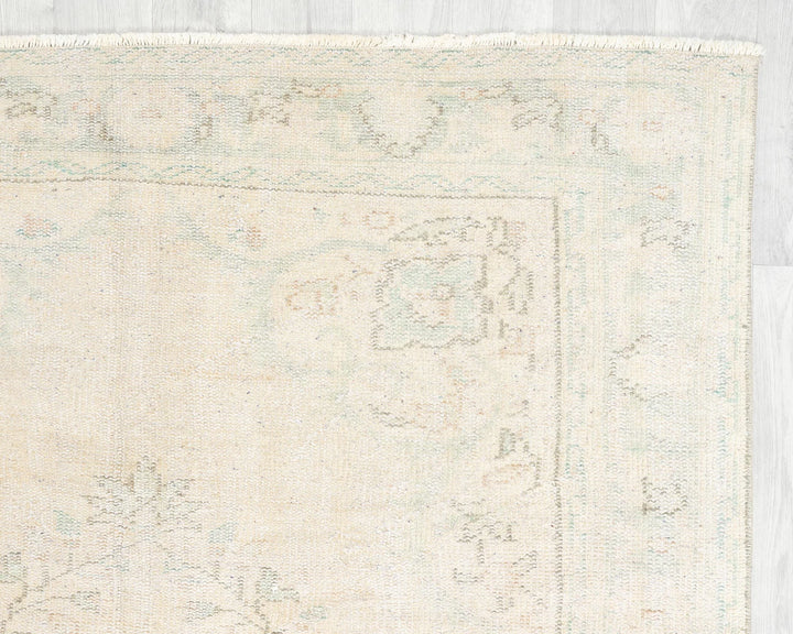 Beige Turkish Oushak Rug 5' 1" x 8' 11" Hand-Knotted | No. VR69662