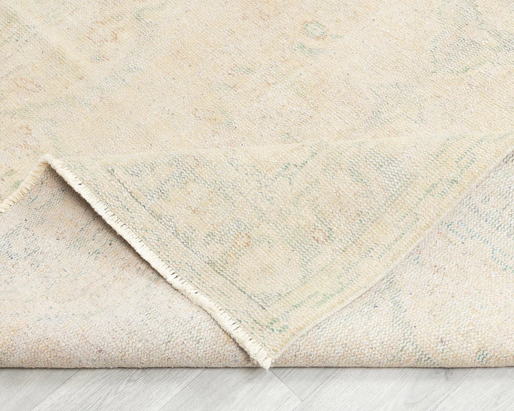 Beige Turkish Oushak Rug 5' 1" x 8' 11" Hand-Knotted | No. VR69662