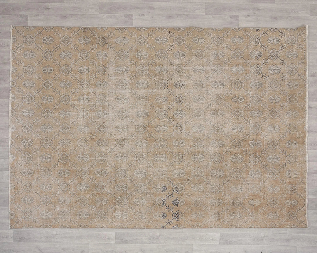 Multicolor Turkish Oushak Rug 6'9" x 9'3" Hand-Knotted | No. VR69804