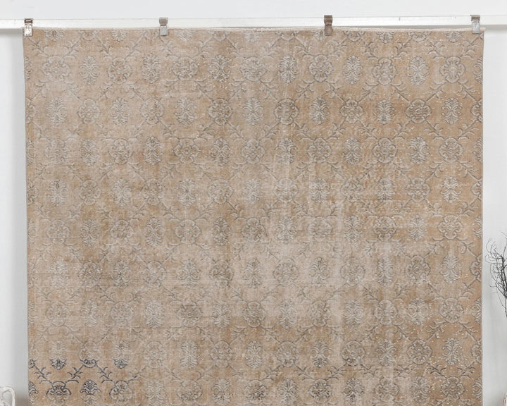 Multicolor Turkish Oushak Rug 6'9" x 9'3" Hand-Knotted | No. VR69804