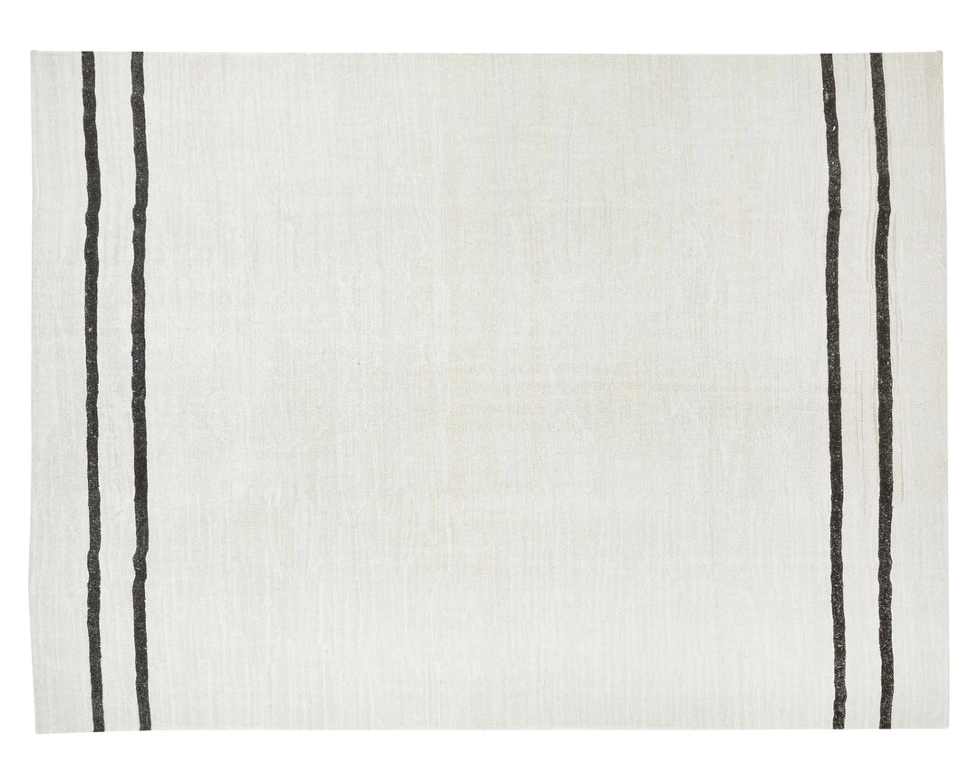 White Turkish Kilim Rug 9' x 11' 8" Flat-Weave | No. VR69805