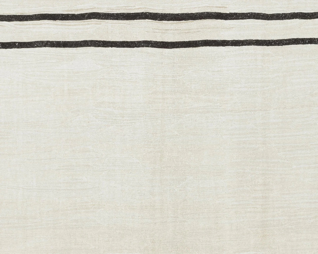 White Turkish Kilim Rug 9' x 11' 8" Flat-Weave | No. VR69805