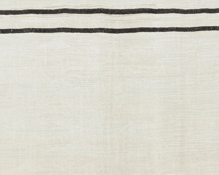 White Turkish Kilim Rug 9' x 11' 8" Flat-Weave | No. VR69805