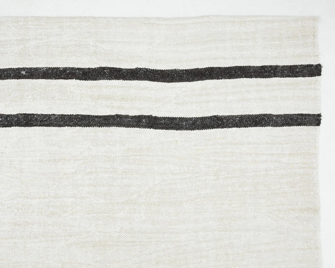 White Turkish Kilim Rug 9' x 11' 8" Flat-Weave | No. VR69805