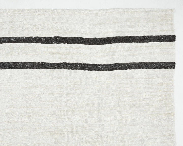White Turkish Kilim Rug 9' x 11' 8" Flat-Weave | No. VR69805