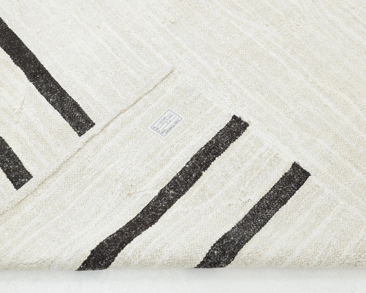 White Turkish Kilim Rug 9' x 11' 8" Flat-Weave | No. VR69805