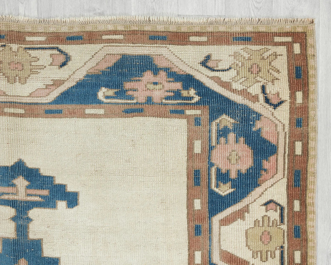 Multicolor Turkish Oushak Rug 5'5" x 7'10" Hand-Knotted | No. VR70041