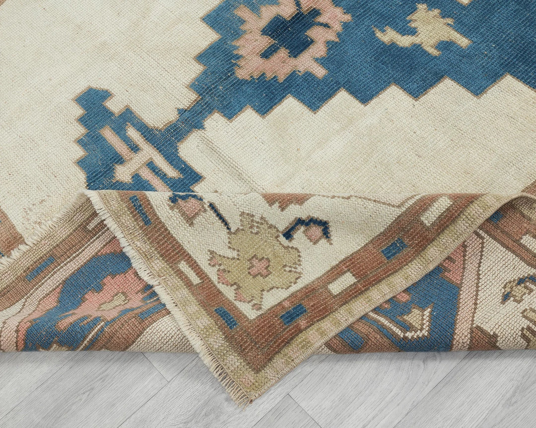 Multicolor Turkish Oushak Rug 5'5" x 7'10" Hand-Knotted | No. VR70041