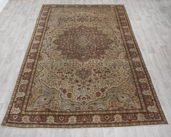 Brown Turkish Oushak Rug 6' 3" x 9' 8" Hand-Knotted | No. VR70085