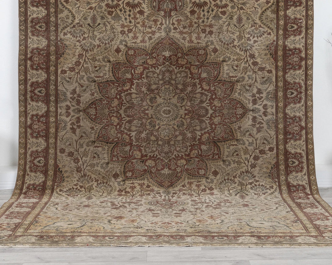 Brown Turkish Oushak Rug 6' 3" x 9' 8" Hand-Knotted | No. VR70085