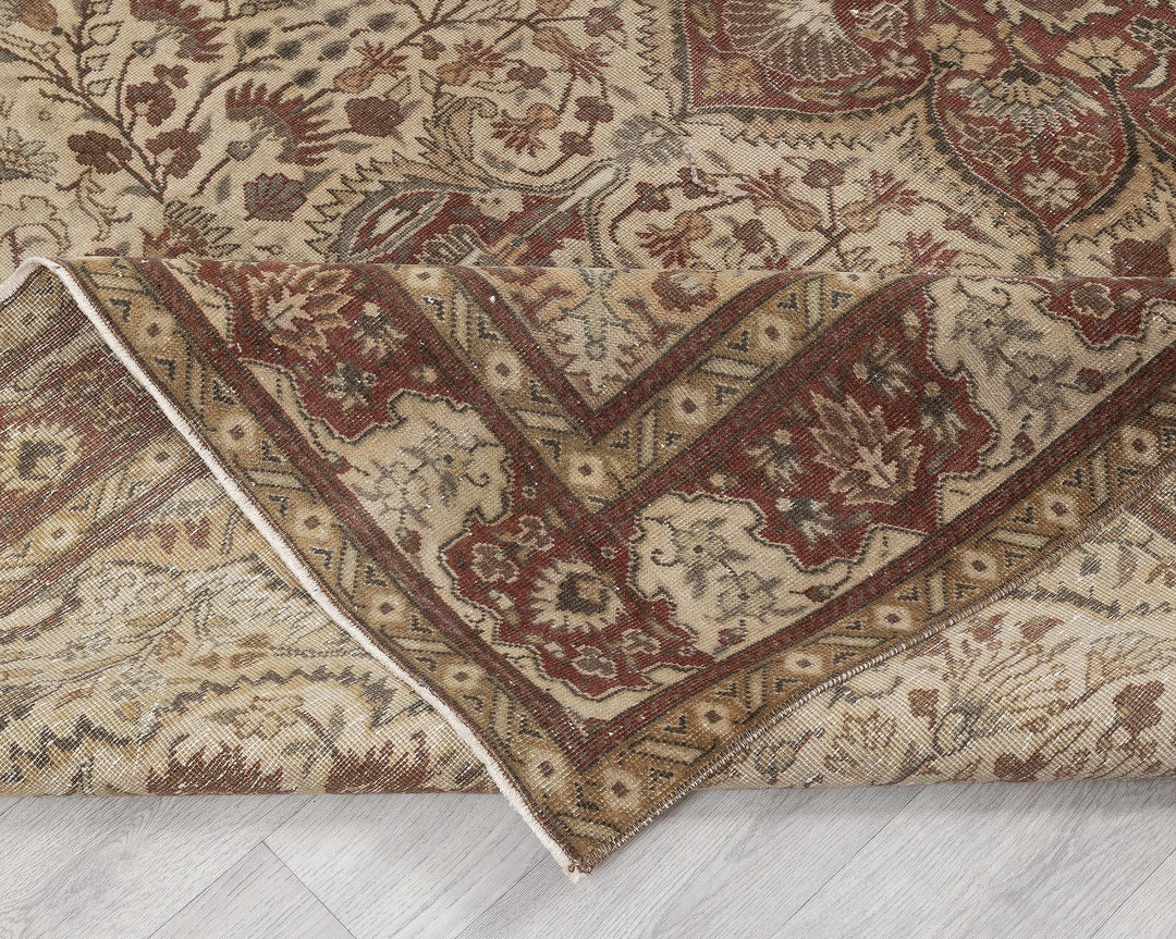 Brown Turkish Oushak Rug 6' 3" x 9' 8" Hand-Knotted | No. VR70085