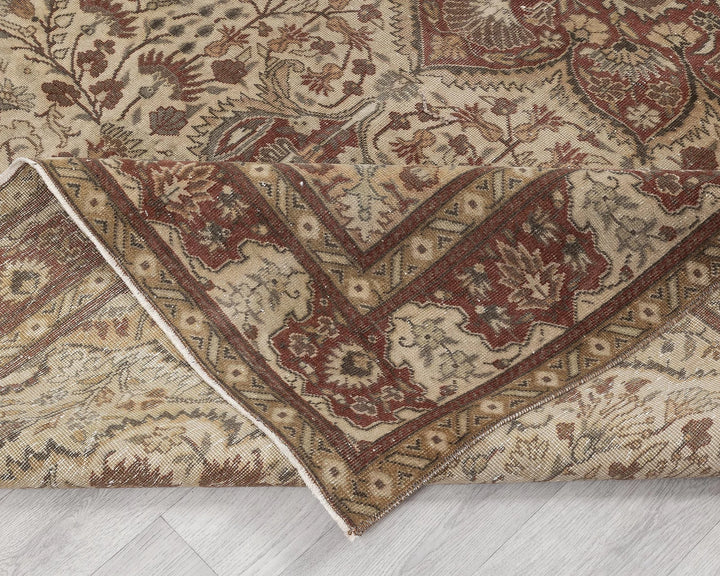 Brown Turkish Oushak Rug 6' 3" x 9' 8" Hand-Knotted | No. VR70085