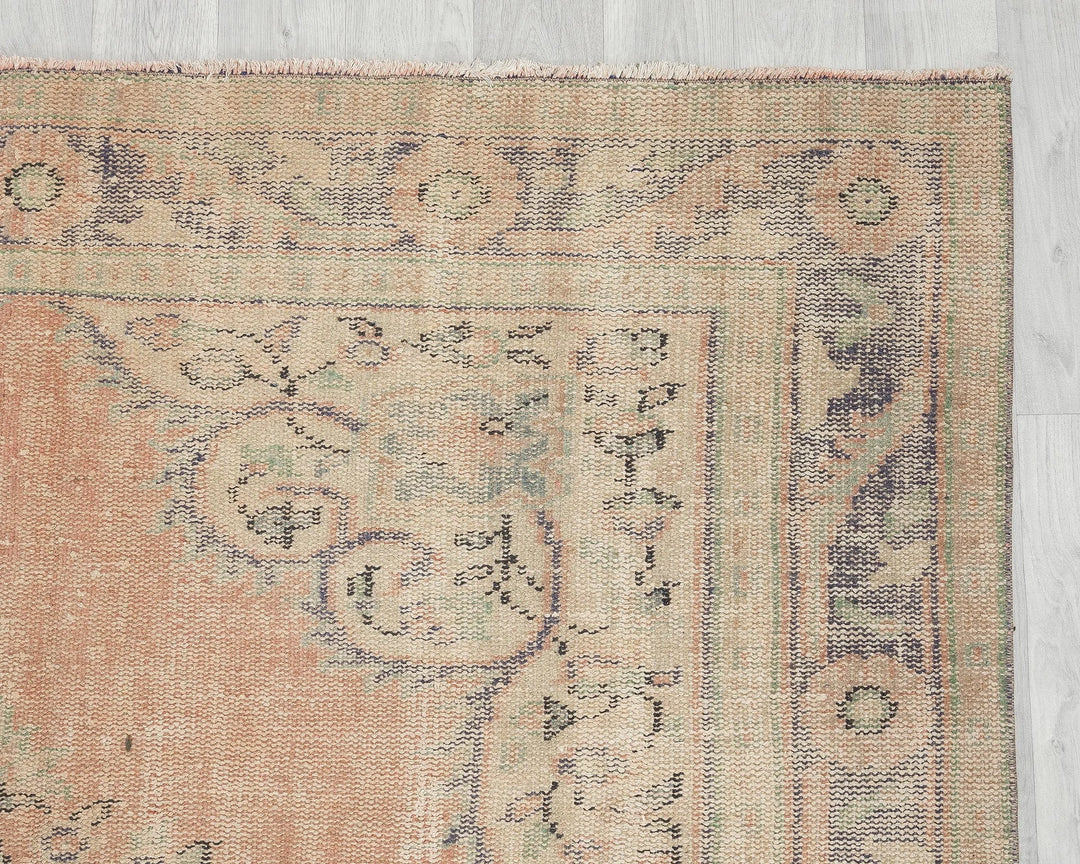 Multicolor Turkish Oushak Rug 6' x 10' 4" Hand-Knotted | No. VR70176
