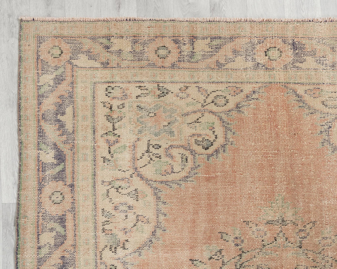Multicolor Turkish Oushak Rug 6' x 10' 4" Hand-Knotted | No. VR70176