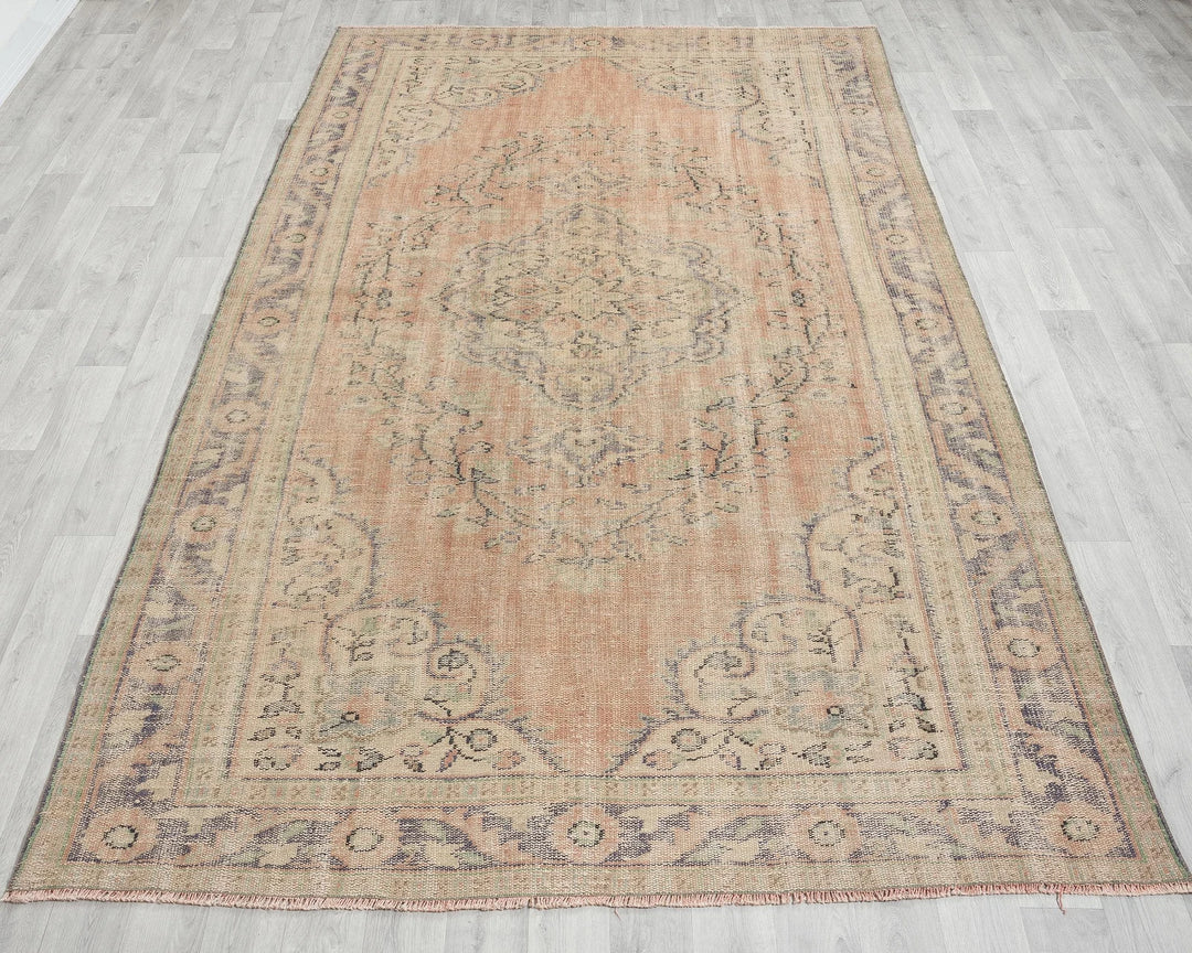 Multicolor Turkish Oushak Rug 6' x 10' 4" Hand-Knotted | No. VR70176