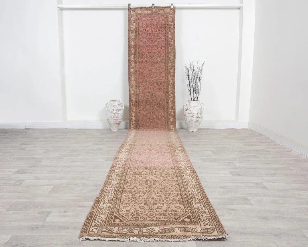 Multicolor Turkish Oushak Rug 3' 3" x 17' 5" Hand-Knotted | No. VR70277