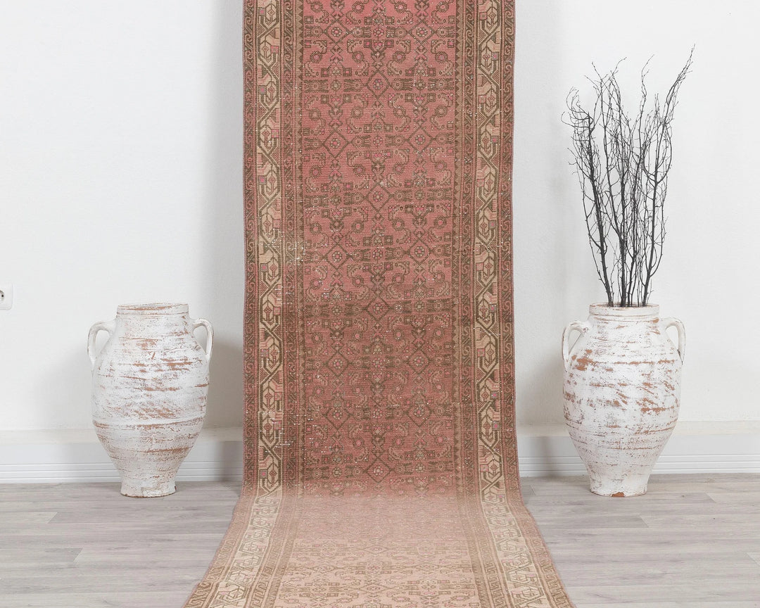 Multicolor Turkish Oushak Rug 3' 3" x 17' 5" Hand-Knotted | No. VR70277