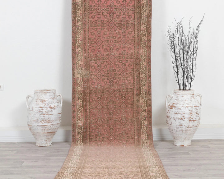 Multicolor Turkish Oushak Rug 3' 3" x 17' 5" Hand-Knotted | No. VR70277