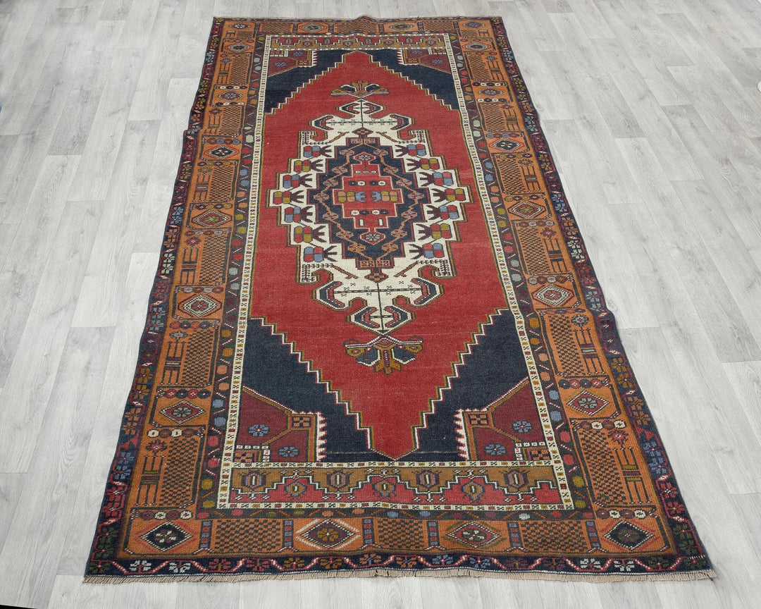 Multicolor Turkish Oushak Rug 8' x 4' 2" Hand-Knotted | No. VR70279