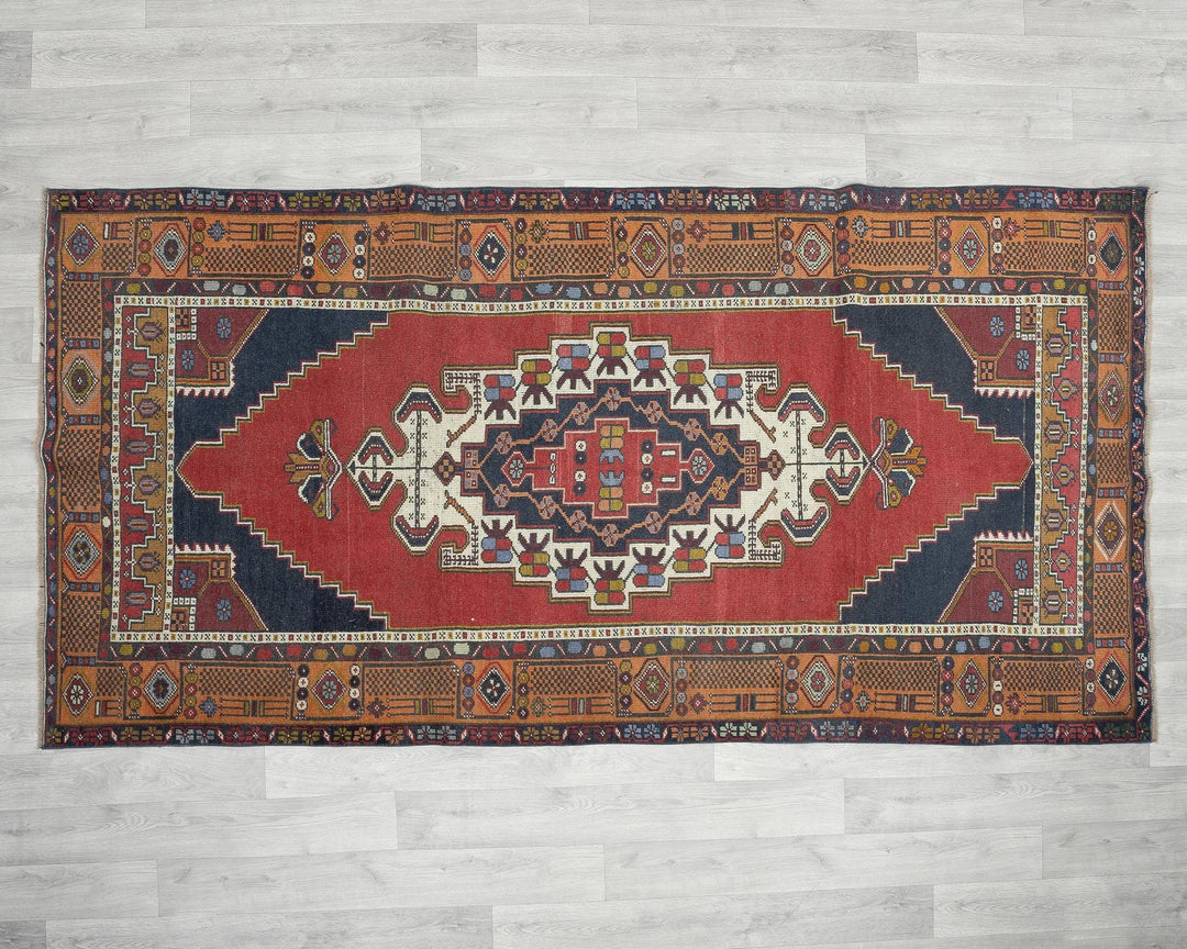 Multicolor Turkish Oushak Rug 8' x 4' 2" Hand-Knotted | No. VR70279