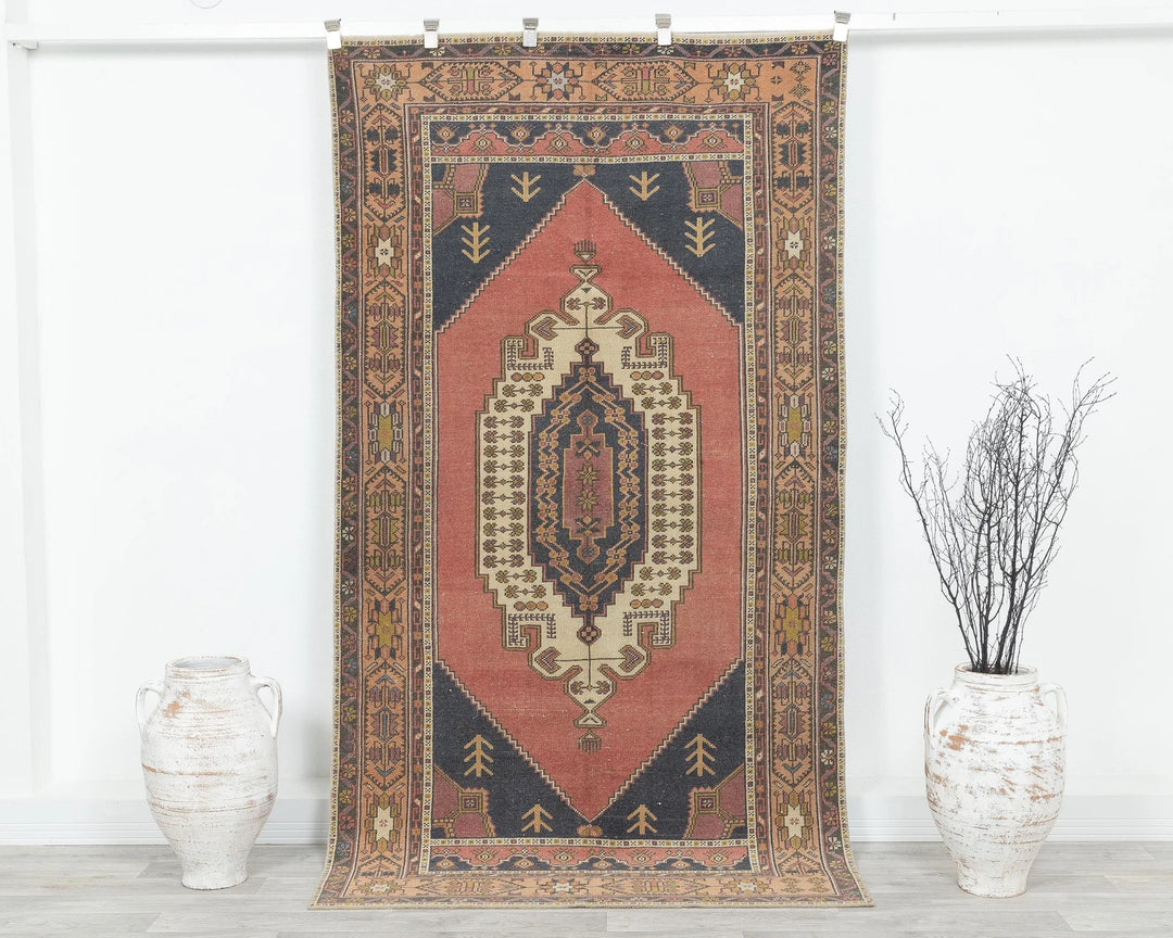 Multicolor Turkish Oushak Rug 7' 10" x 4' 3" Hand-Knotted | No. VR70384