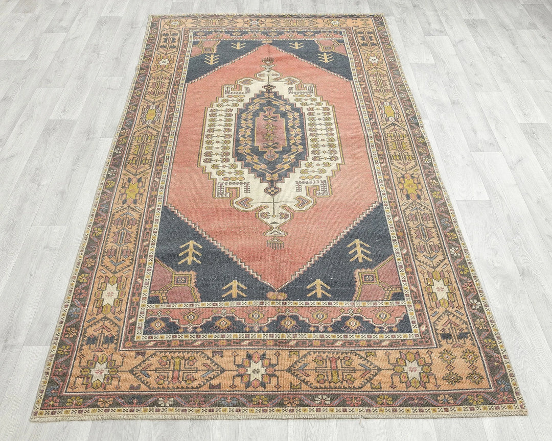 Multicolor Turkish Oushak Rug 7' 10" x 4' 3" Hand-Knotted | No. VR70384