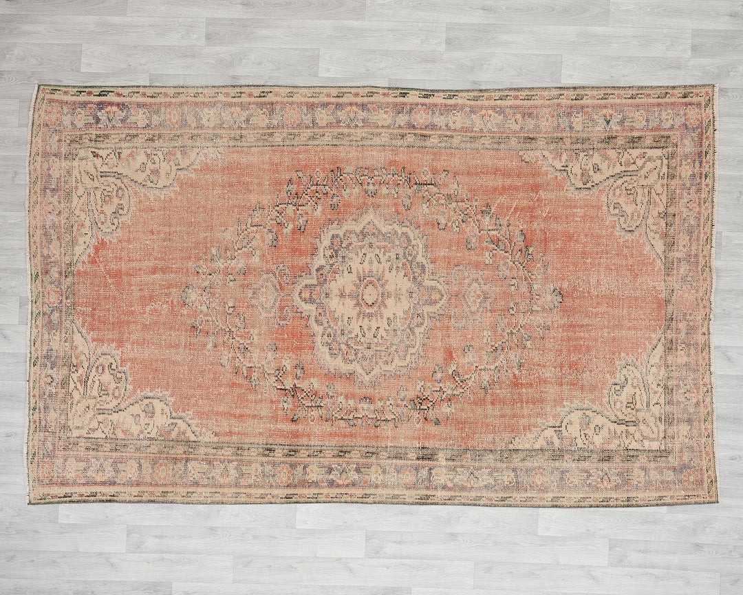 Multicolor Turkish Oushak Rug 6' x 9' 2" Hand-Knotted | No. VR70515