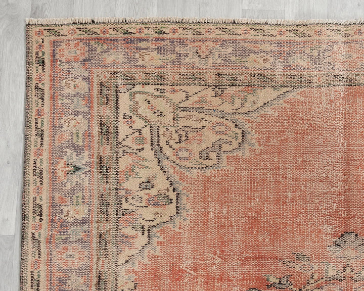 Multicolor Turkish Oushak Rug 6' x 9' 2" Hand-Knotted | No. VR70515