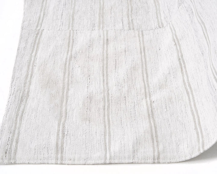White Turkish Kilim Rug 5' 6" x 8' Flat-Weave | No. VR70551