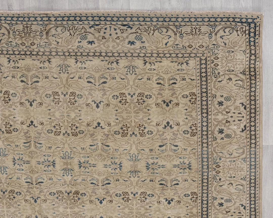 Multicolor Turkish Oushak Rug 6'2" x 9'8" Hand-Knotted | No. VR70714