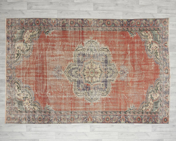 Multicolor Turkish Oushak Rug 5' 7" x 8' 4" Hand-Knotted | No. VR70848