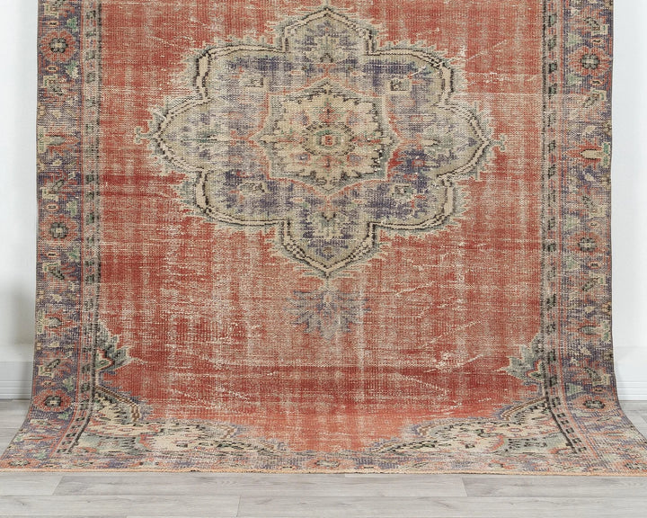 Multicolor Turkish Oushak Rug 5' 7" x 8' 4" Hand-Knotted | No. VR70848