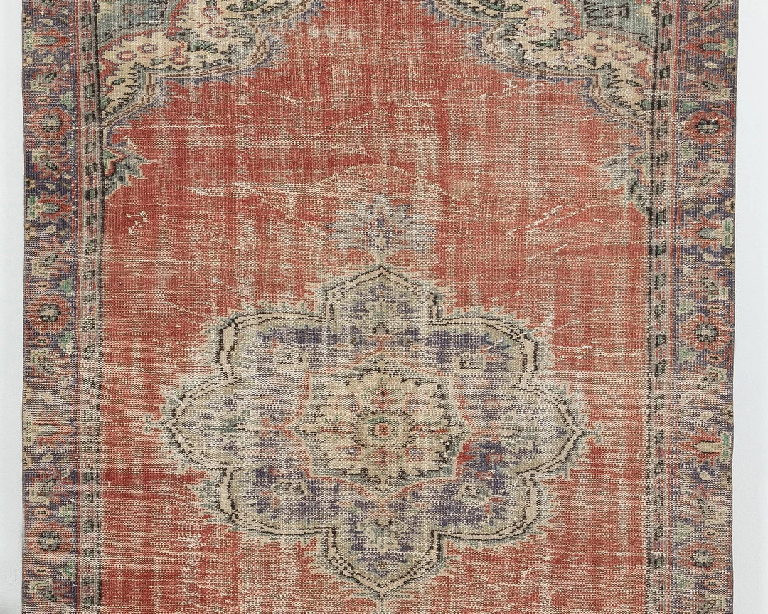 Multicolor Turkish Oushak Rug 5' 7" x 8' 4" Hand-Knotted | No. VR70848
