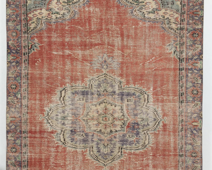 Multicolor Turkish Oushak Rug 5' 7" x 8' 4" Hand-Knotted | No. VR70848