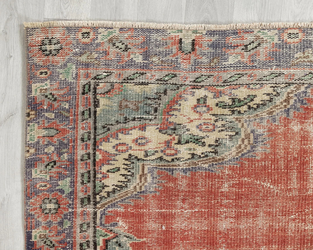 Multicolor Turkish Oushak Rug 5' 7" x 8' 4" Hand-Knotted | No. VR70848