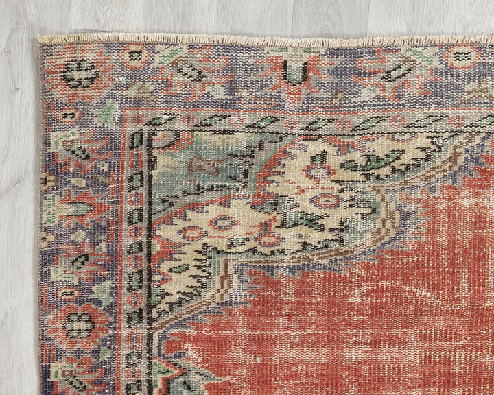 Multicolor Turkish Oushak Rug 5' 7" x 8' 4" Hand-Knotted | No. VR70848
