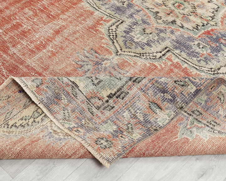 Multicolor Turkish Oushak Rug 5' 7" x 8' 4" Hand-Knotted | No. VR70848