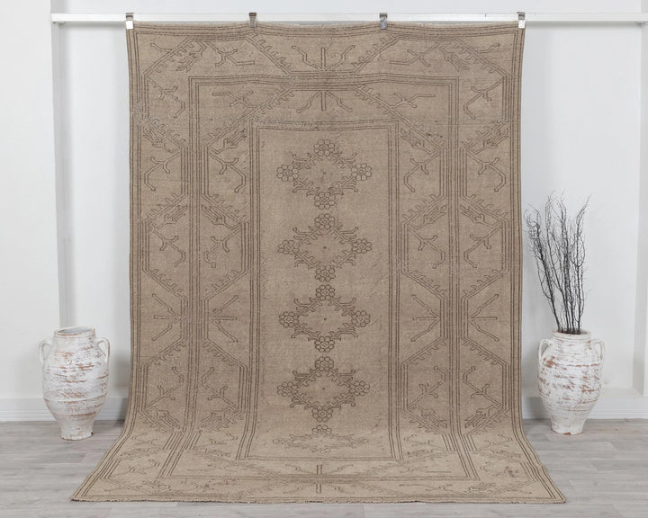 Multicolor Turkish Oushak Rug 6'8" x 9'7" Hand-Knotted | No. VR70903