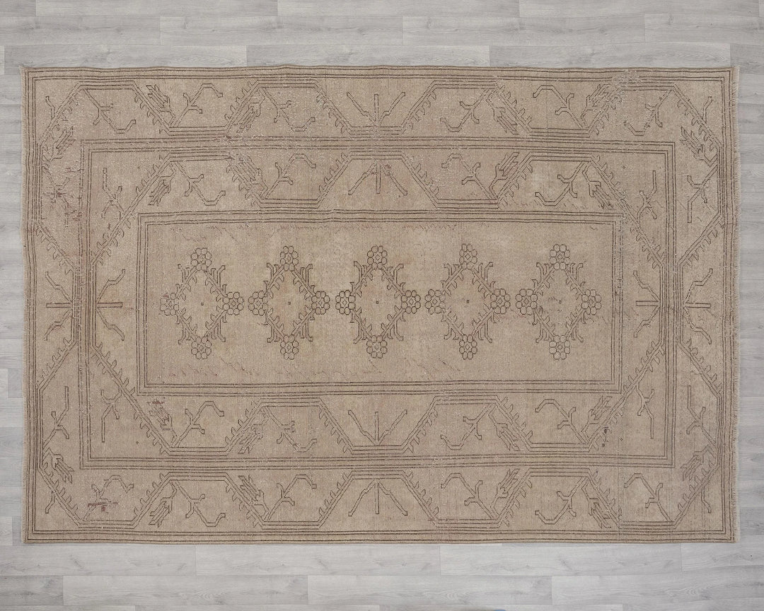 Multicolor Turkish Oushak Rug 6'8" x 9'7" Hand-Knotted | No. VR70903