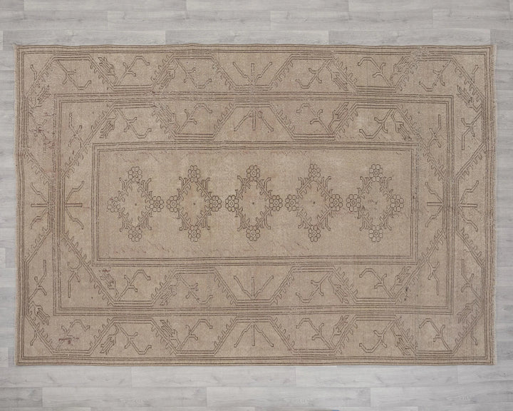 Multicolor Turkish Oushak Rug 6'8" x 9'7" Hand-Knotted | No. VR70903