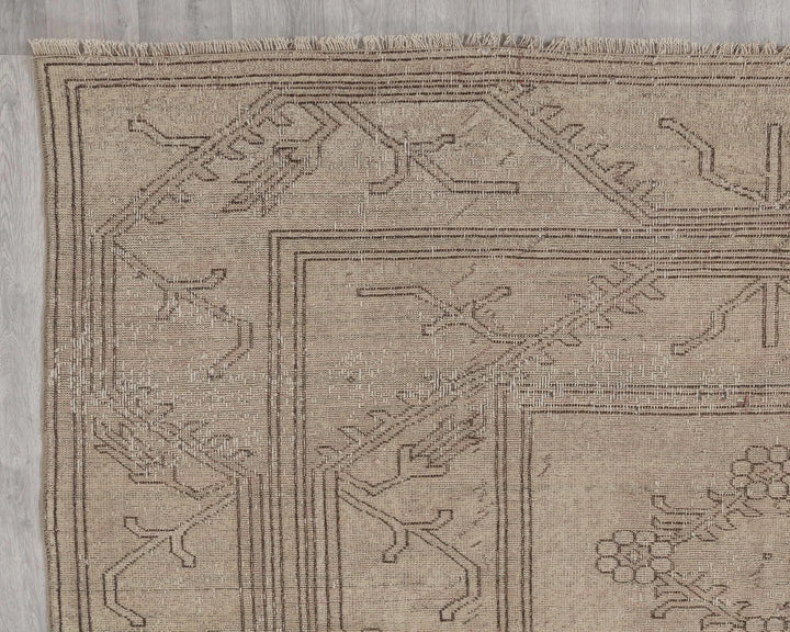 Multicolor Turkish Oushak Rug 6'8" x 9'7" Hand-Knotted | No. VR70903