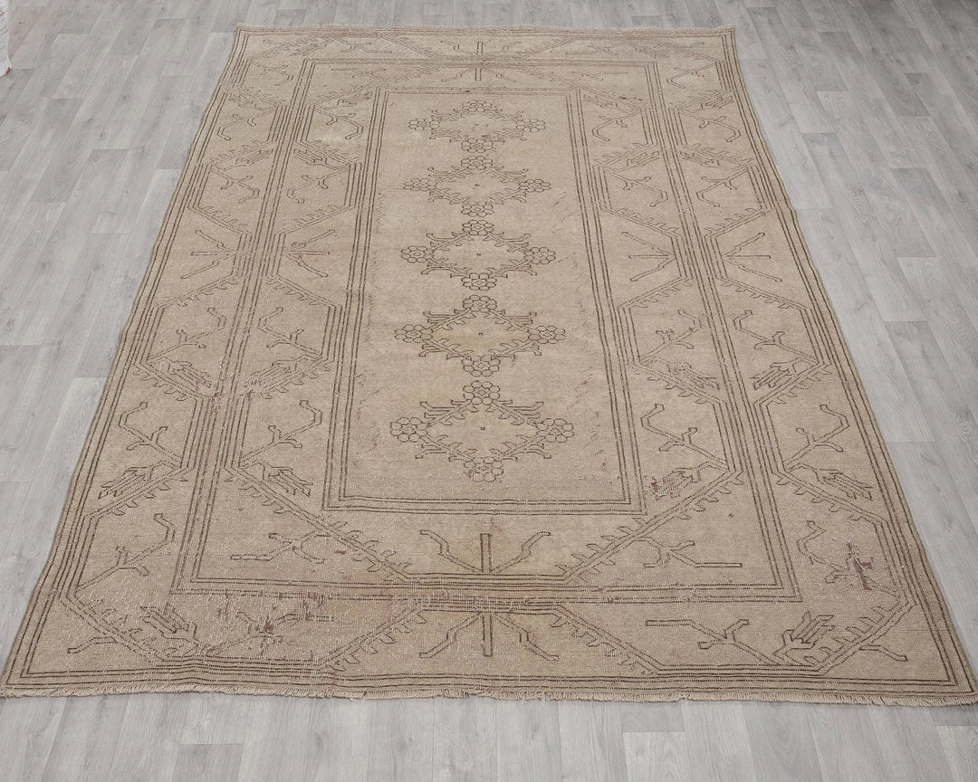 Multicolor Turkish Oushak Rug 6'8" x 9'7" Hand-Knotted | No. VR70903