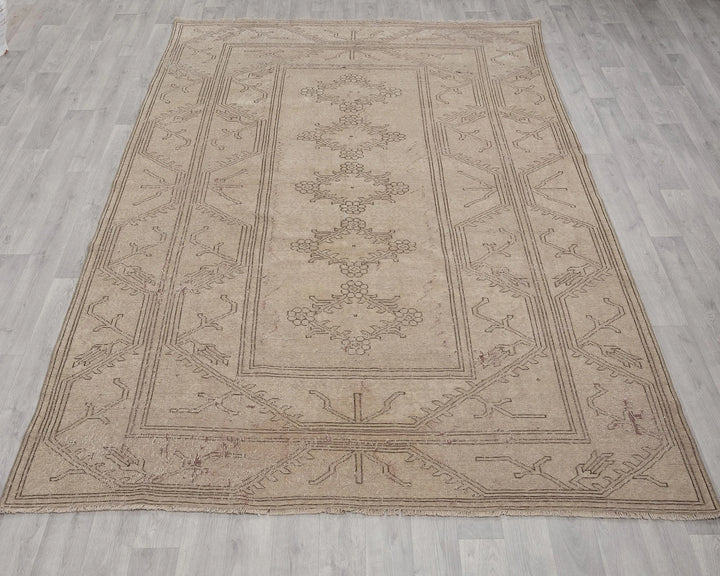 Multicolor Turkish Oushak Rug 6'8" x 9'7" Hand-Knotted | No. VR70903