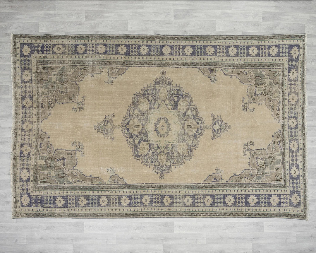 Multicolor Turkish Oushak Rug 7' 1" x 10' 8" Hand-Knotted | No. VR70965